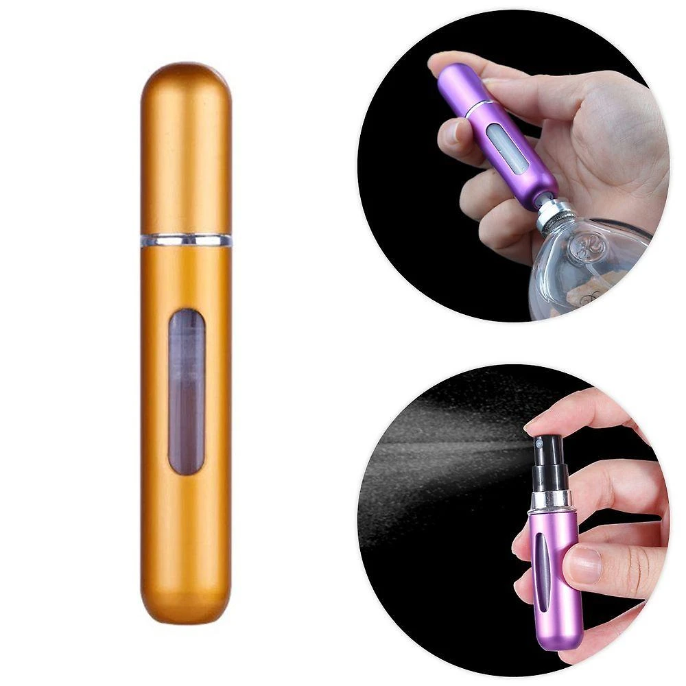 Mini Frasco Porta Perfume Recarregável 8ml Dourado Fosco para Bolsa e Viagem