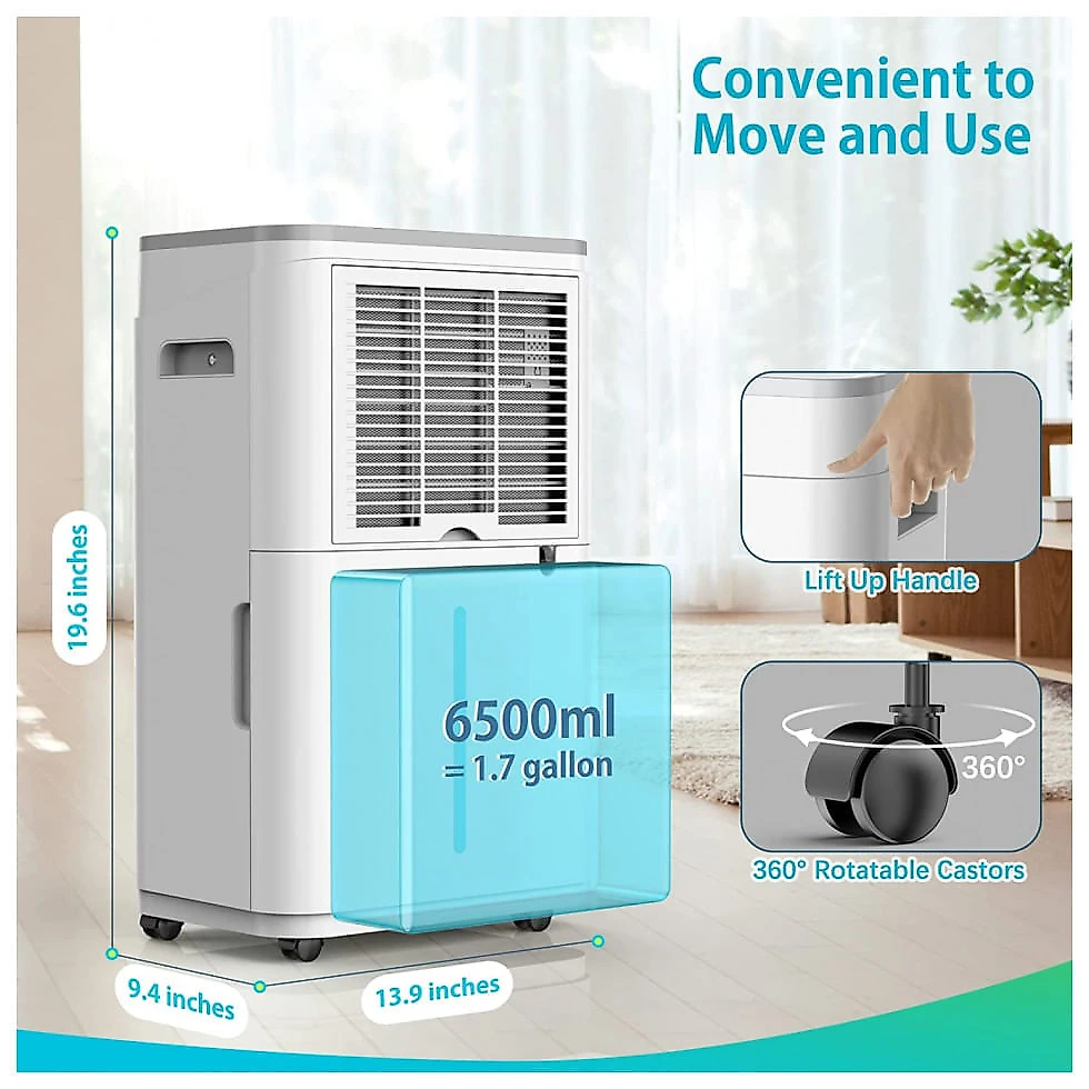 Desumidificador para Grandes Ambientes 6L até 557 m2 com Painel Digital, 110V, HUMILABS, Branco