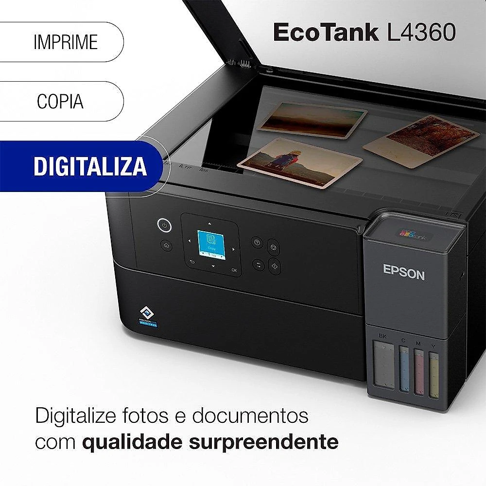 Multifuncional Epson EcoTank L4360 - Wi-Fi Direct, Frente e Verso Automático