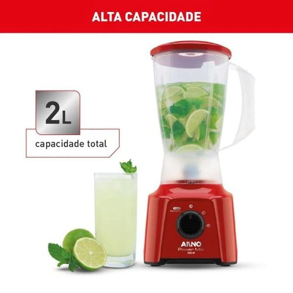 Liquidificador Arno Power Mix 550W Vermelho 110V