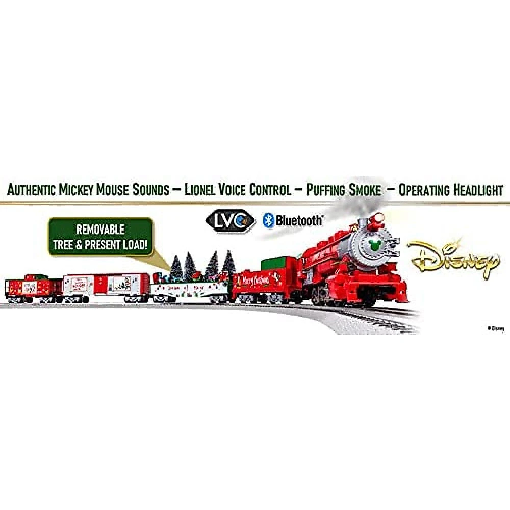 Lionel Disney Christmas 1923140 Conjunto de Trem Trenzinho Elétrico 24 Trilhos Vermelho
