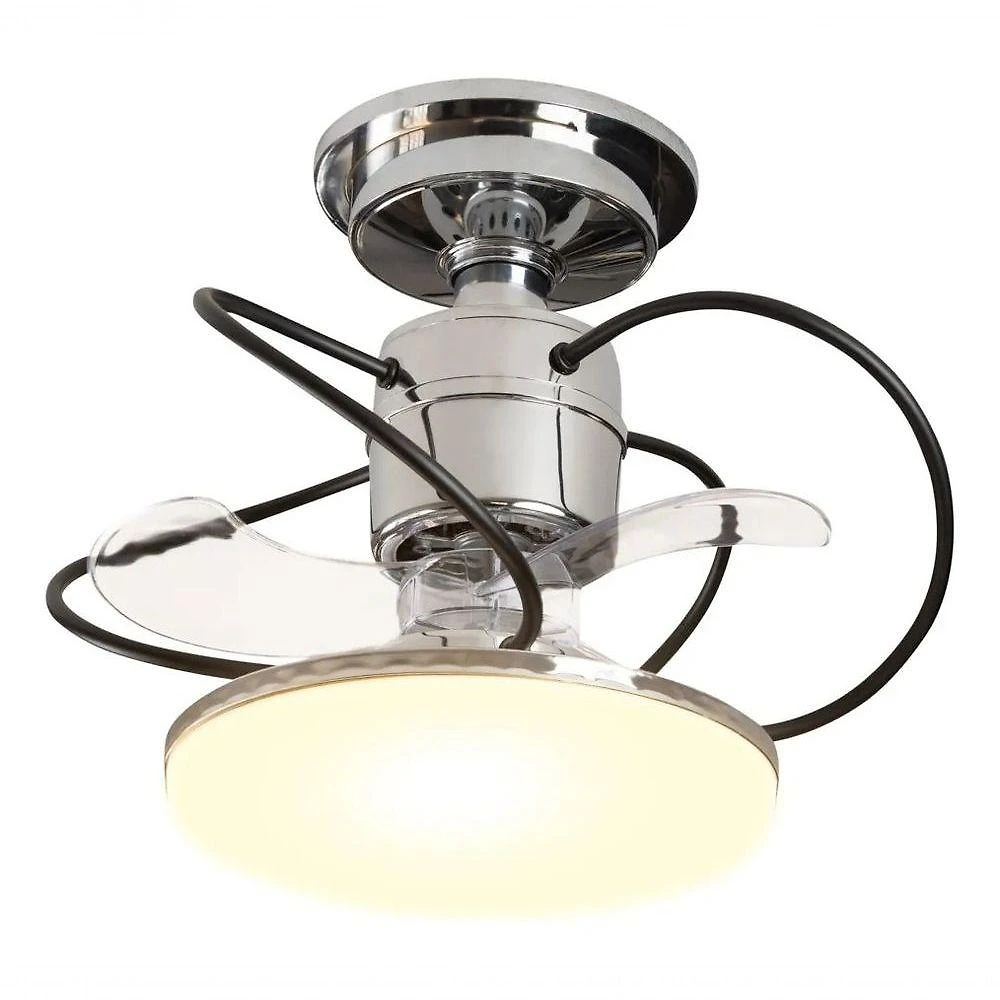 Ventilador de Teto Treviso 75W 50CM 3 Pás Cromado Elegance com LED Bivolt
