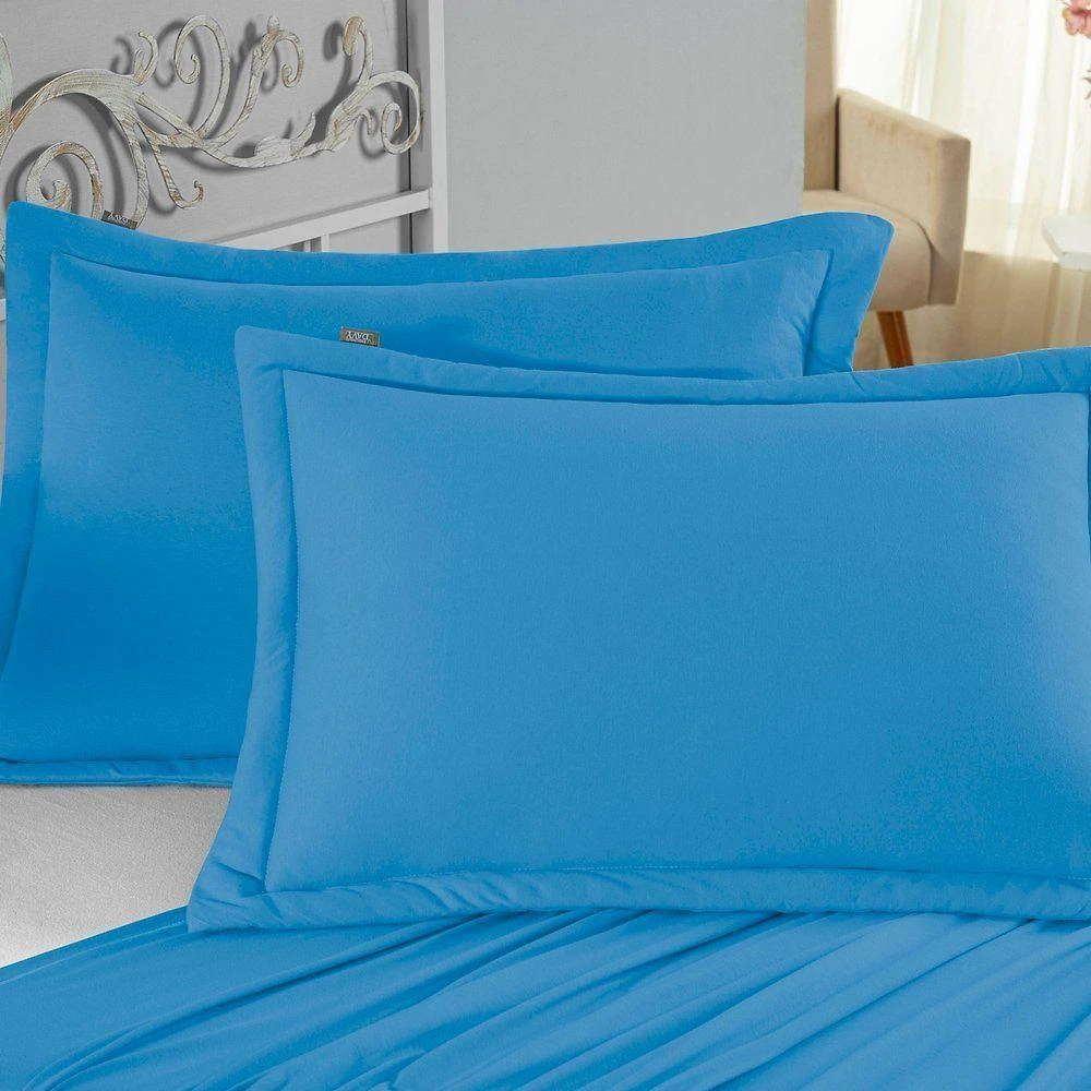 Porta Travesseiro Matelado Nobre 1 Peça Malha 100% Algodão - Turquesa