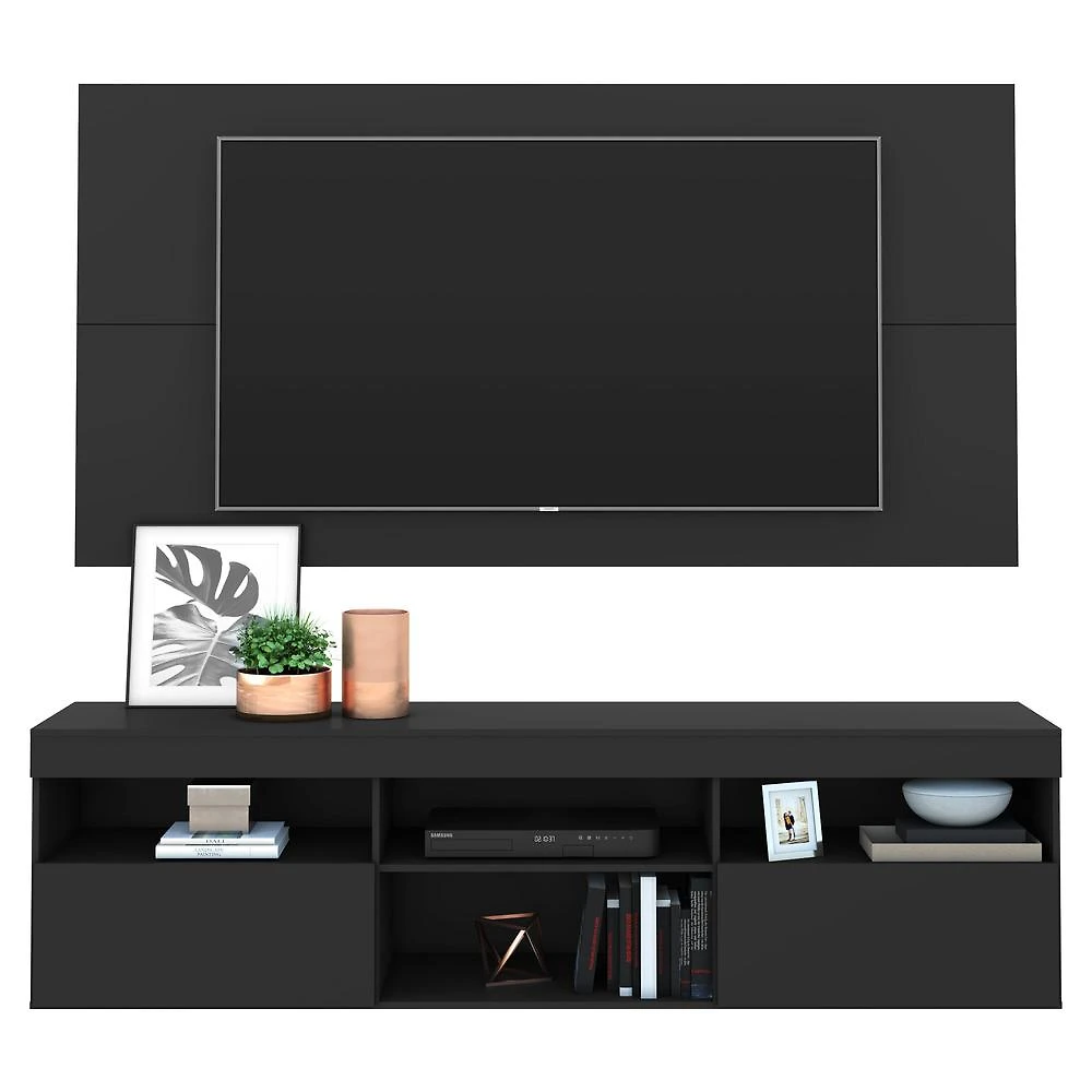 Rack Suspenso com Painel para TV até 65" Multimóveis Flórida FG3299 Preto