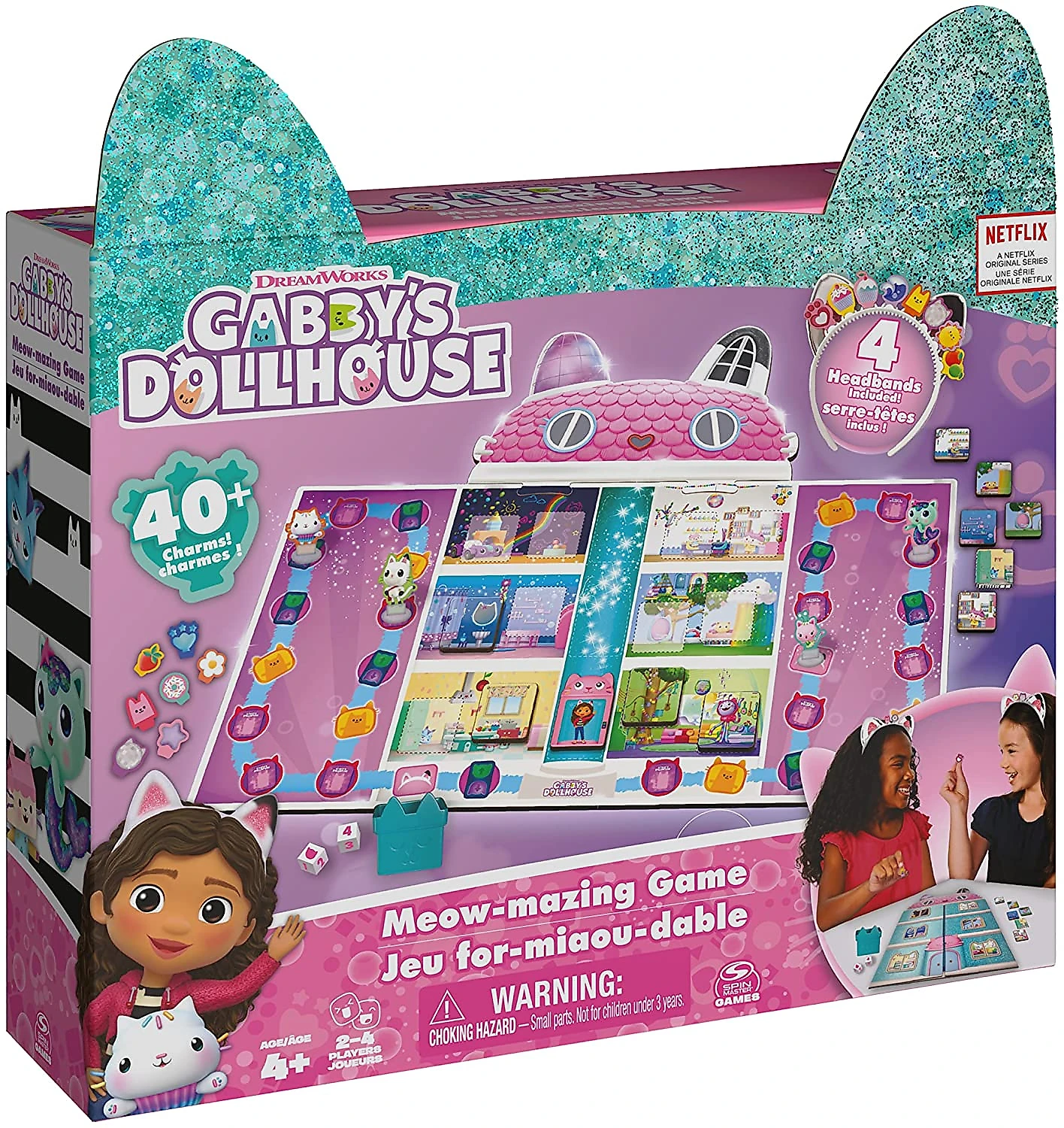 Gabbys Dollhouse Jogo de Tabuleiro Mágico da Gabby para Crianças a partir de 4 anos
