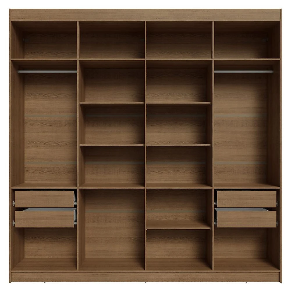 Guarda-roupa casal 8 portas batentes netuno madesa r rustic/branco/rustic