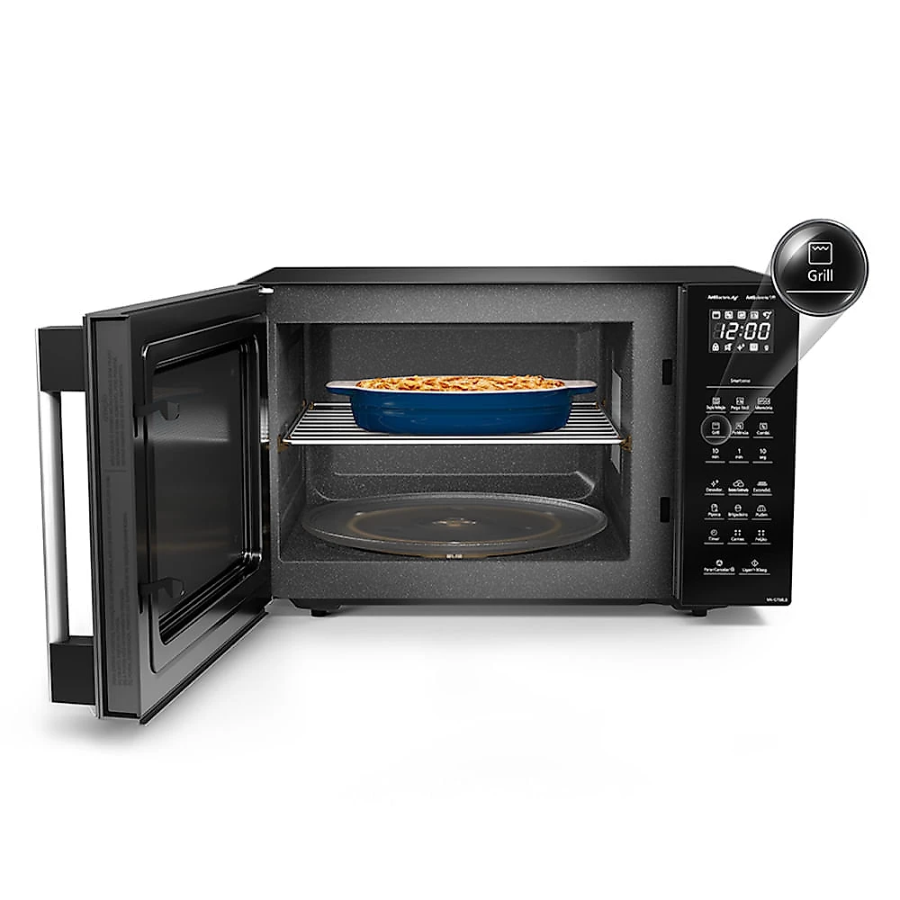 Microondas Panasonic Com SmartSense e Dupla Refeição 30L Preto - NN-GT68LBRU 110v