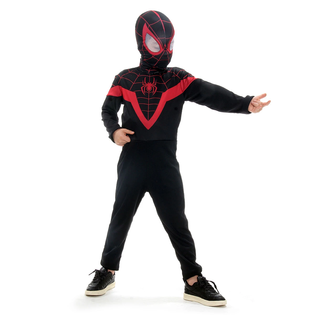 Fantasia Infantil Homem Aranha Preto Miles Morales com Máscara - Marvel