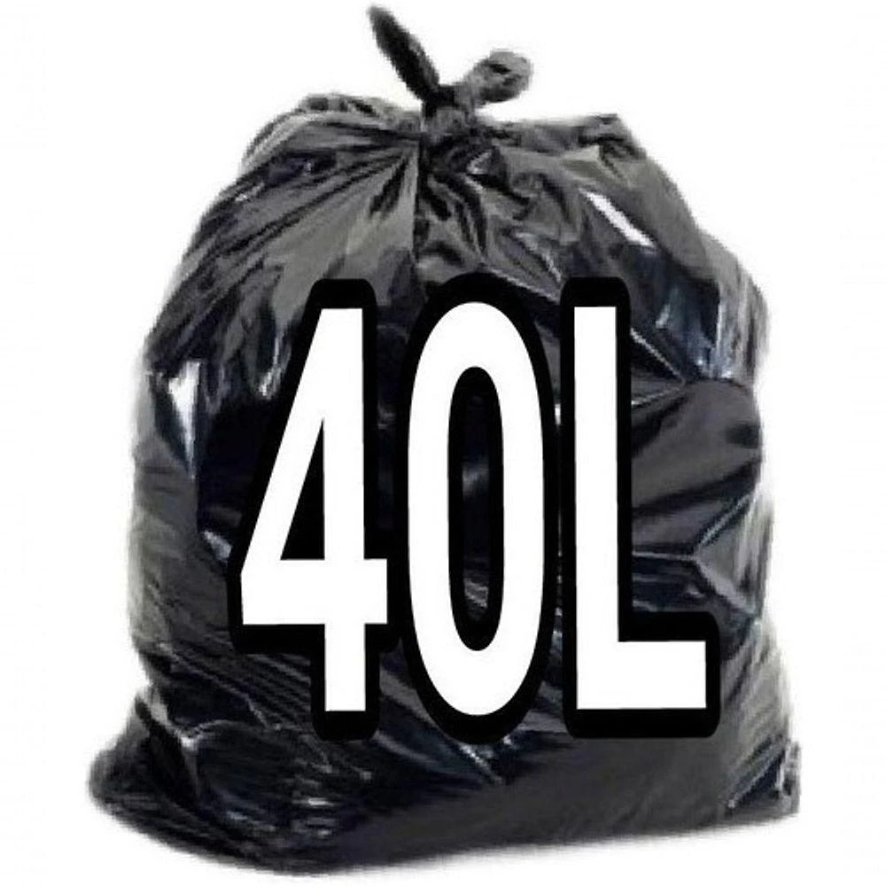 Saco para Lixo 40 Litros Preto 50x60cm Parede Dupla com 100 Unidades Higipack