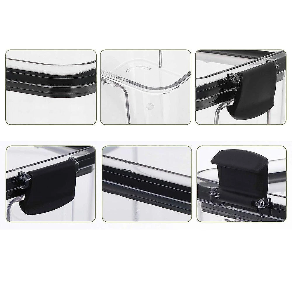Pote Hermetico Conserva Tampa Com Trava Kit 2 Unidades Acrilico Transparente Alimento Mantimento