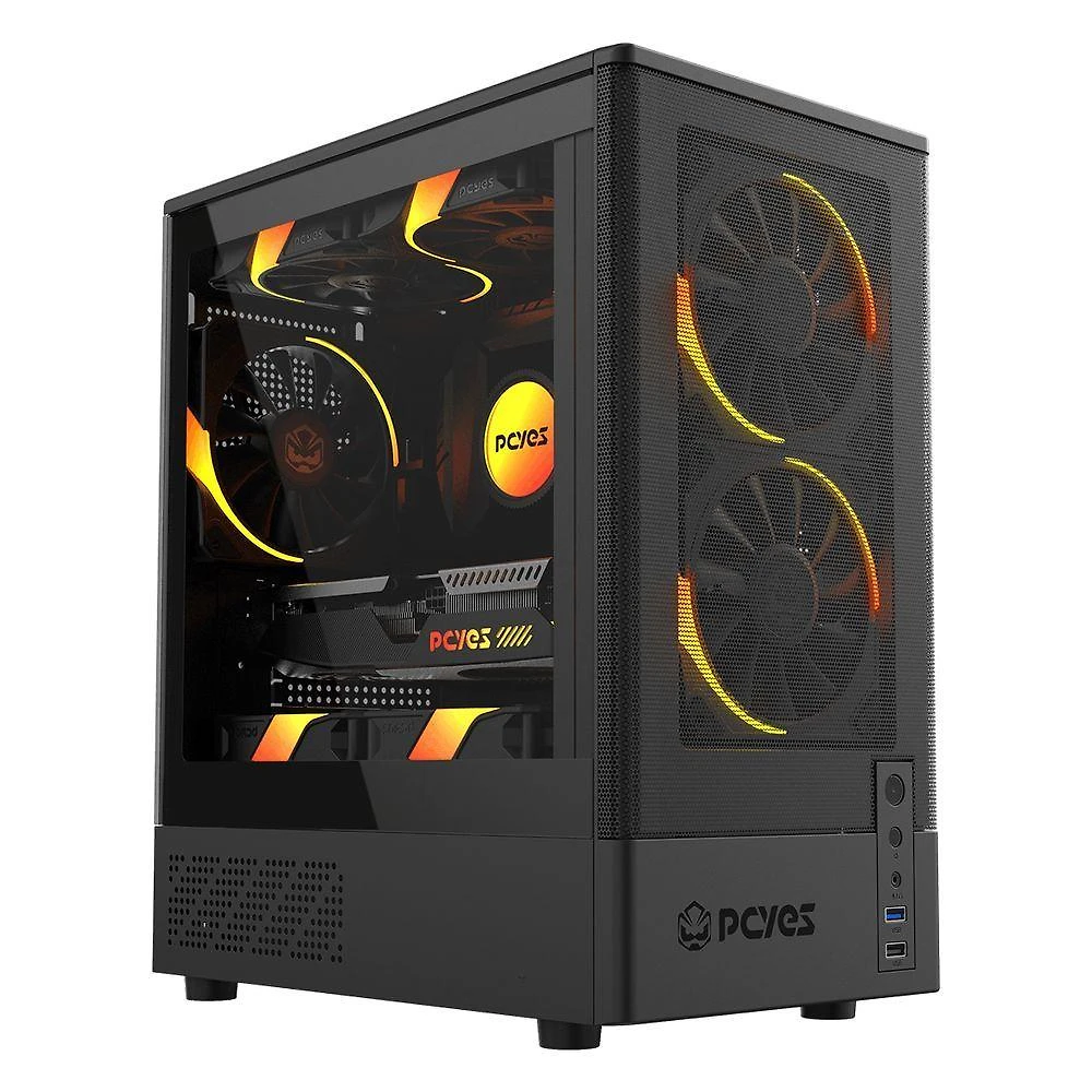 Gabinete Gamer Kauri Black Vulcan GKRIBV Mid-tower Mini ITX e Micro ATX Preto Pcyes
