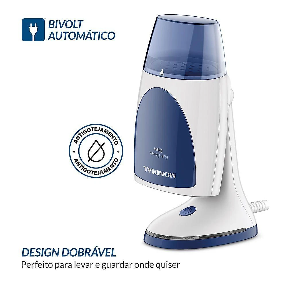 Passadeira A Vapor Dobrável Mondial Branco/azul VP-10-DB Bivolt