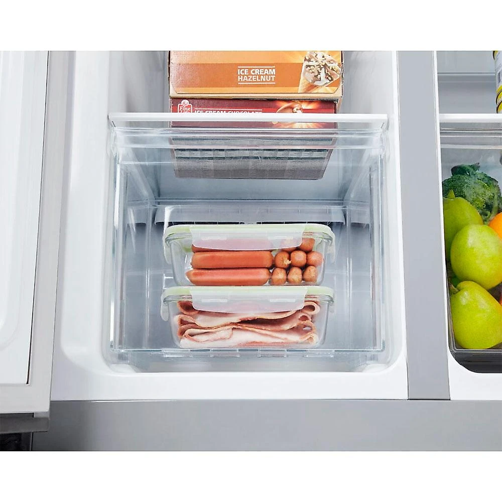 Geladeira Hisense Inverter Side by Side RS3P428, 441 Litros, Inox - 220 Volts