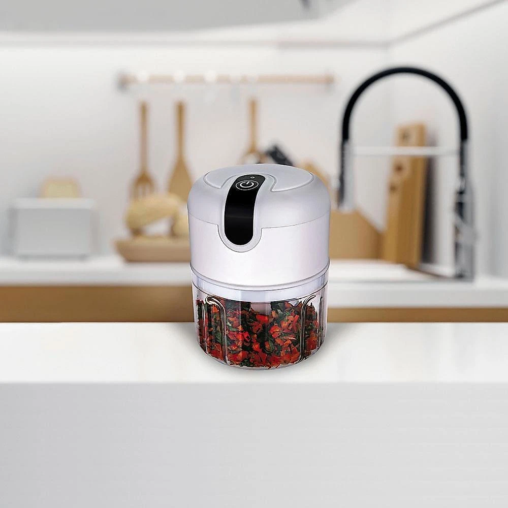 Mini processador de alimentos euro 3 lâminas cabo usb - branco