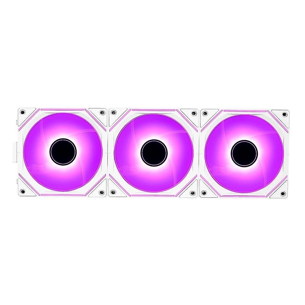 Kit Com 3 Ventoinhas Rise Mode Magneto Pro, 120mm, Led ARGB, Branco - RM-MAPRO-ARGB-W