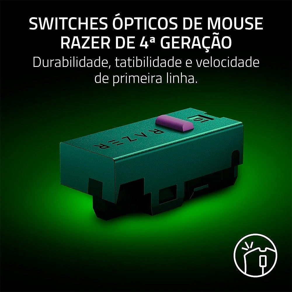 Mouse Gamer Sem Fio Razer DeathAdder V4 Pro, 35000 DPI, Ultra-Leve, Sensor Óptico Focus Pro, Branco - RZ01-05330200