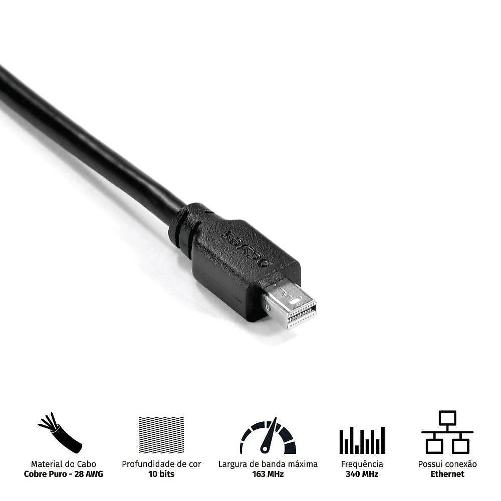 Cabo Mini Displayport Macho 2m Pmddpm-2