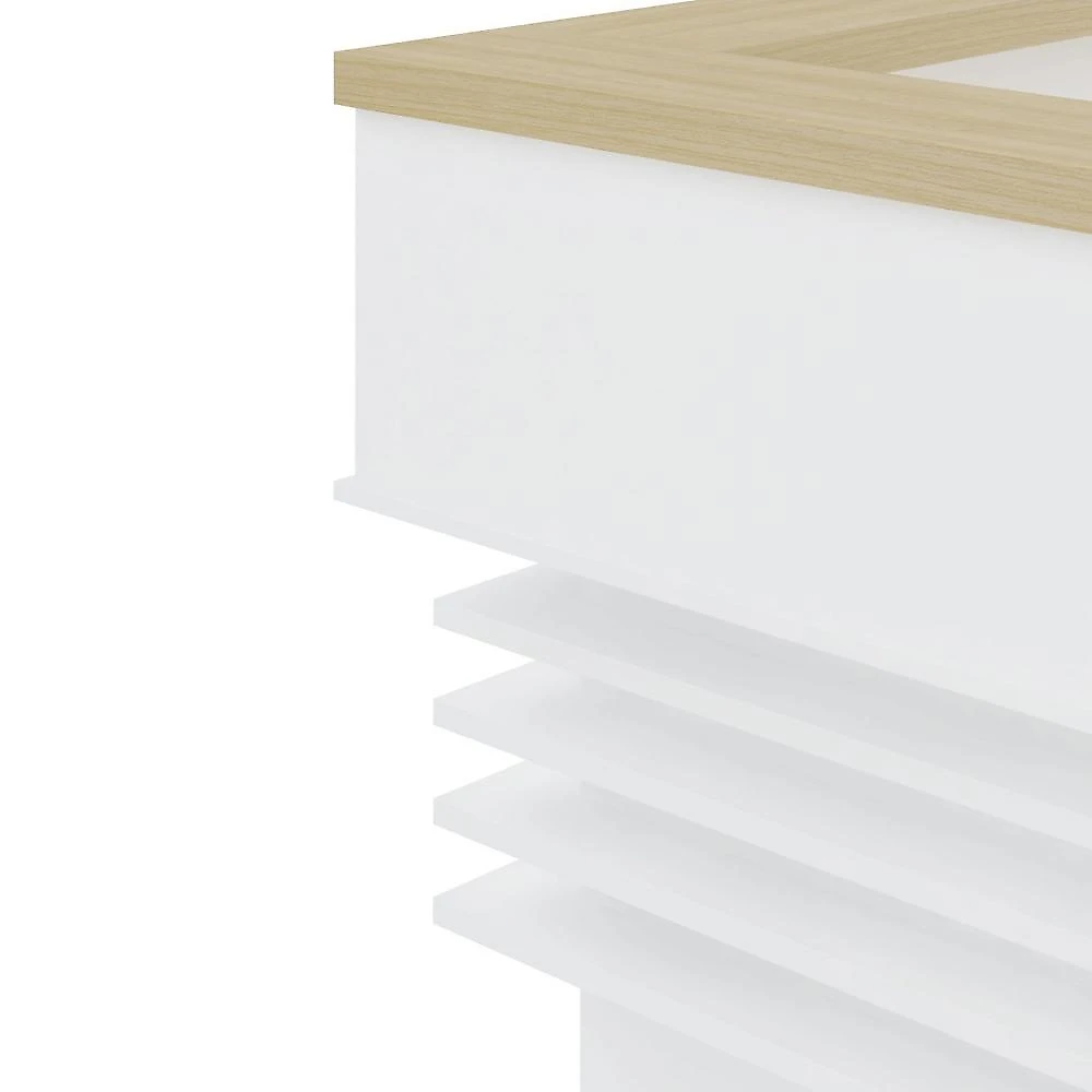Balcão de Atendimento para Escritório/Recepção em L - Elegante e Funcional 147,7x147,7cm Balcão para Escritório Atendimento Recepção em L 147,7cm Executiva Artany Carvalho/Branco