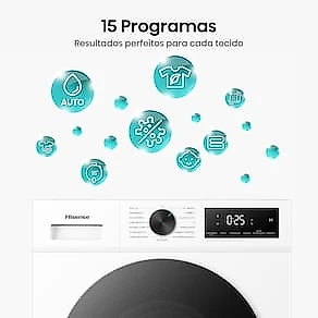 Lava e Seca Hisense WD1i11 11kg Lava e 7kg Seca Branca Inverter 1400 RPM 110V