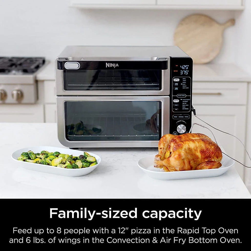 Forno Duplo Elétrico de Bancada com Termômetro Inteligente, 1800W 110V, Ninja DCT451