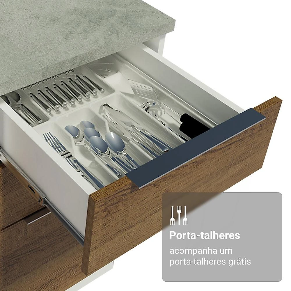 Armário de cozinha compacta 190cm stella madesa 03 branco