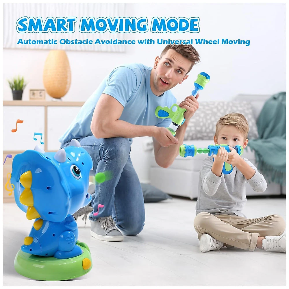 EagleStone Brinquedo Dinossauro Triceratops Móvel com Tiro e Placar LCD - Diversão e Coordenação para Crianças