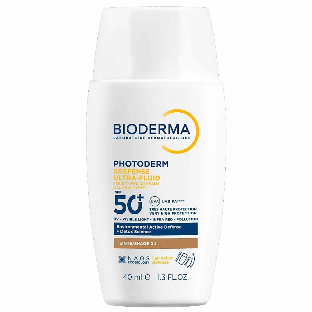 Protetor solar facial com cor bioderma photoderm xdefense ultra fluid fps50+ 40ml cor 04