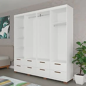 Guarda-Roupa Casal Bartira Coimbra 8 Portas 8 Gavetas Branco