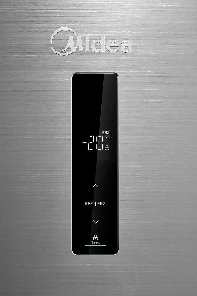 Geladeira frost free inverse midea 416l inverter flexi-volt inox bivolt