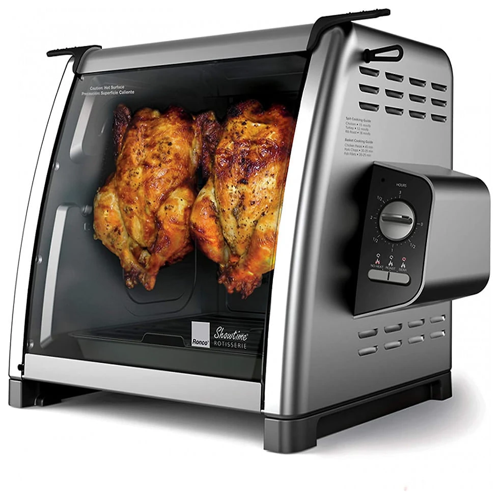 Churrasqueira Grill Rotisserie com Temperatura Ajustável, 110V 1500W, Ronco 5500, Prata