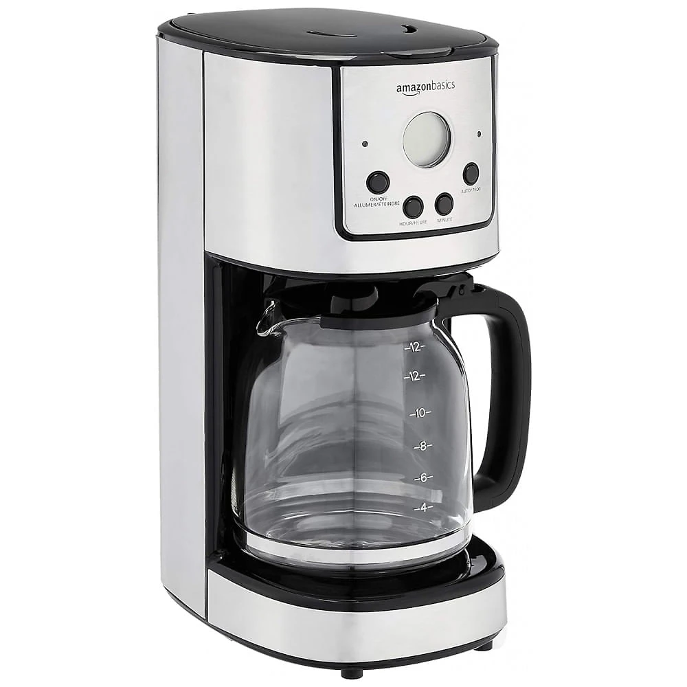 Cafeteira Elétrica Digital com Filtro Reutilizável, Aço Inoxidável, 110V 800W, Amz, Prata