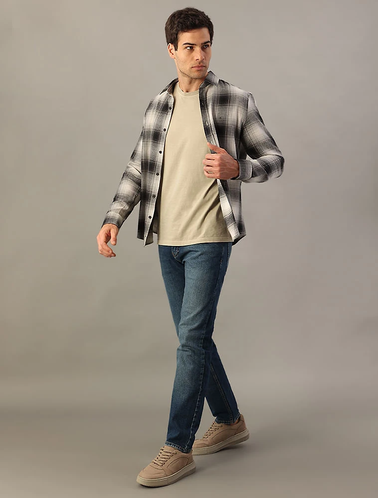 Miniatura Camisa Calvin Klein Jeans Manga Longa Flanela Xadrez - Chumbo Camisa Calvin Klein Jeans Manga Longa Flanela Xadrez Chumbo g