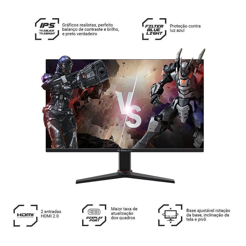 Monitor Gamer Philco 24” 180Hz Full HD 1MS PMG24M23T Bivolt