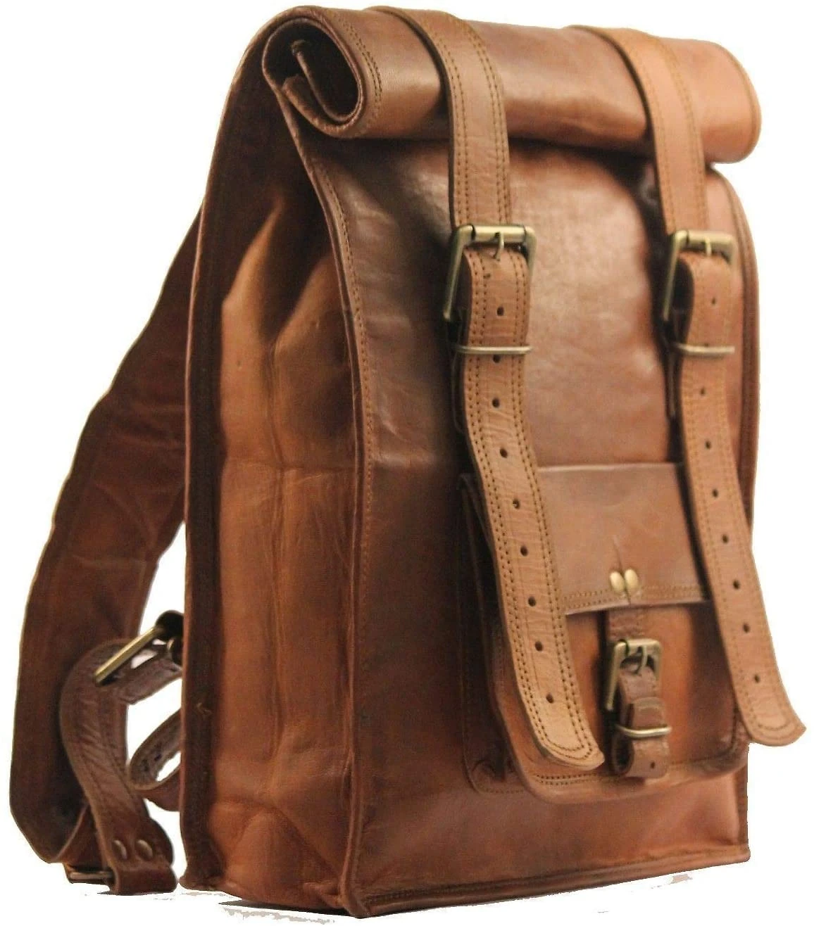 Urban Dezire Mochila Vintage de Couro para LaptopMasculina
