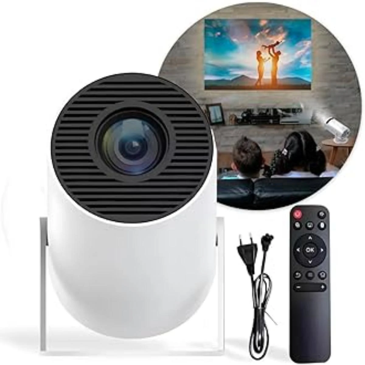 Miniatura Projetor 4K Wi-Fi Portátil Para Espelhamento De Tela