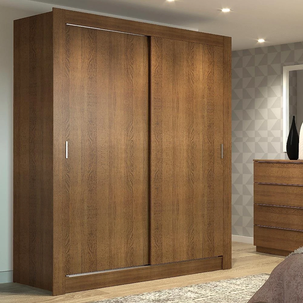 Guarda-roupa solteiro madesa dallas 2 portas de correr 2 gavetas - rustic