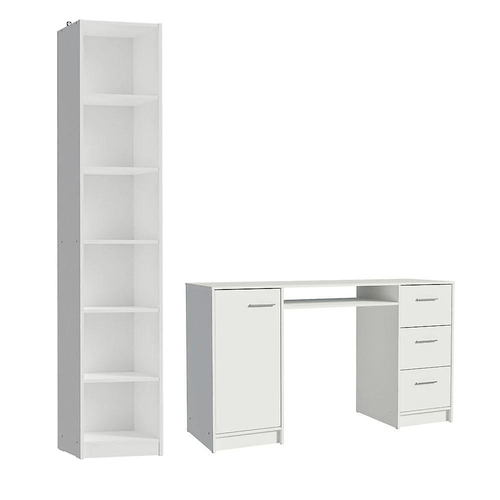 Escrivaninha madesa alaska + estante livreiro 6906 - branco