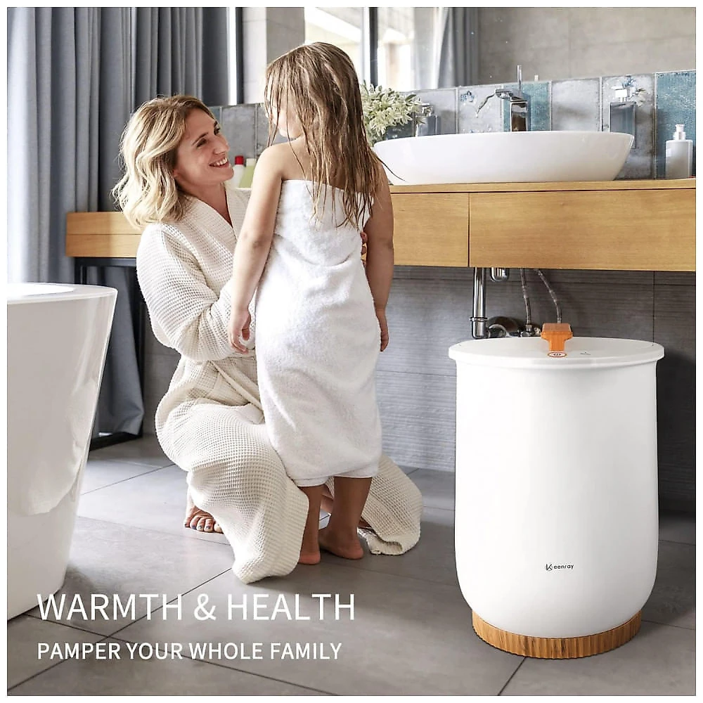 Aquecedor de Toalha Elétrico até 2 Toalhas com Desligamento Automático, 110V, Keenray CL1, Branca Neve