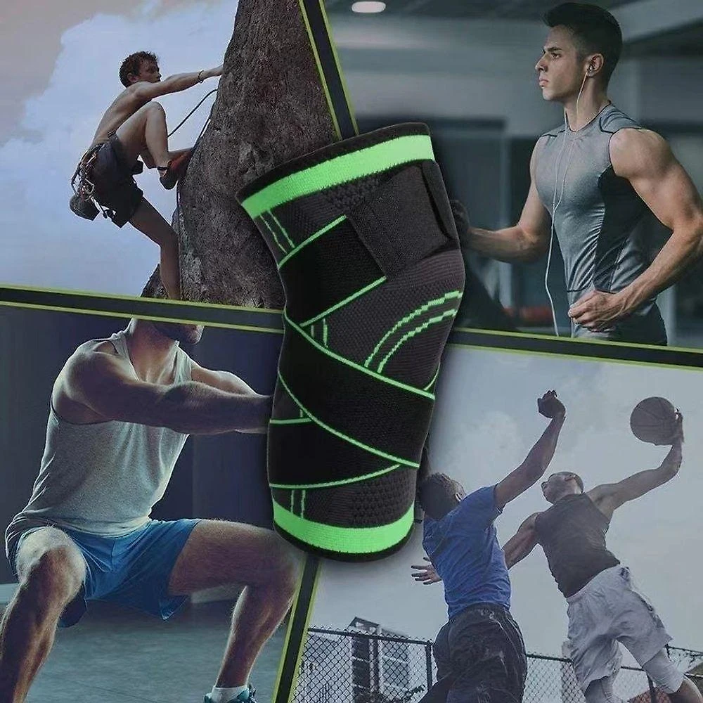 Joelheira de Compressão Esportiva Proteção Ajustável Fitness Preto OEM