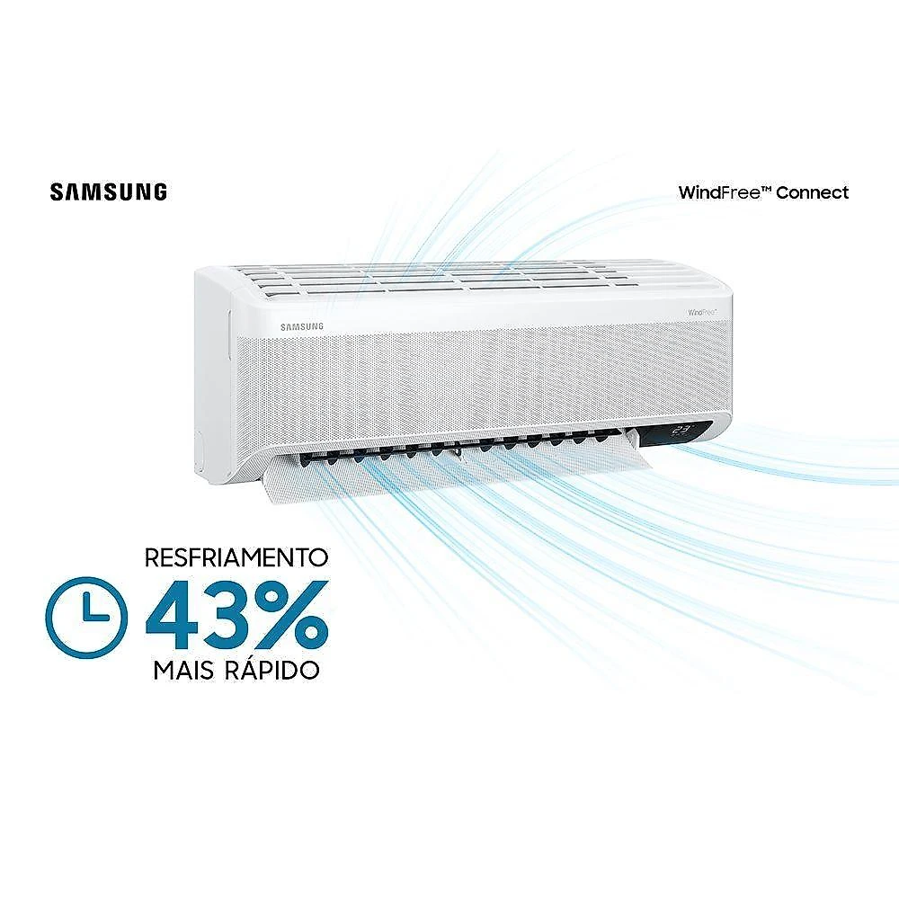 Ar-condicionado split inverter samsung windfree connect 18000 btus quente e frio 220v ar18bseaawkxaz