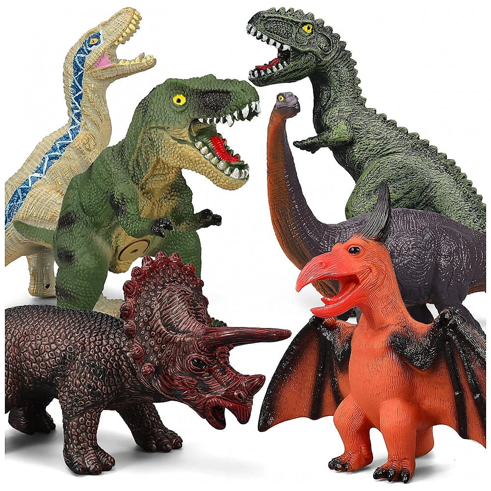 Conjunto de Dinossauros Gigantes de 6 Peças para Crianças e Bebês, Brinquedos Grandes e Macios para Amantes de Dinossauros, Gzsbaby
