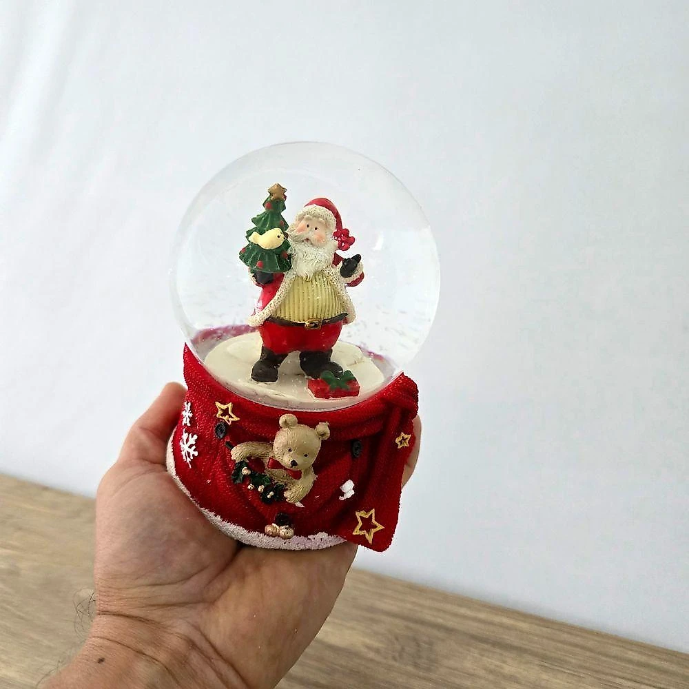 Enfeite Globo De Natal Musical Neve 15cm