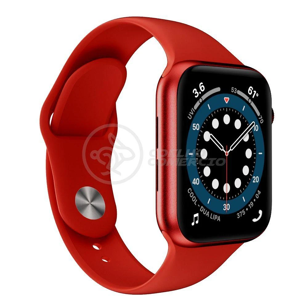Smartwatch Iwo W46 S Vermelho Android Ios Ligações Monitor