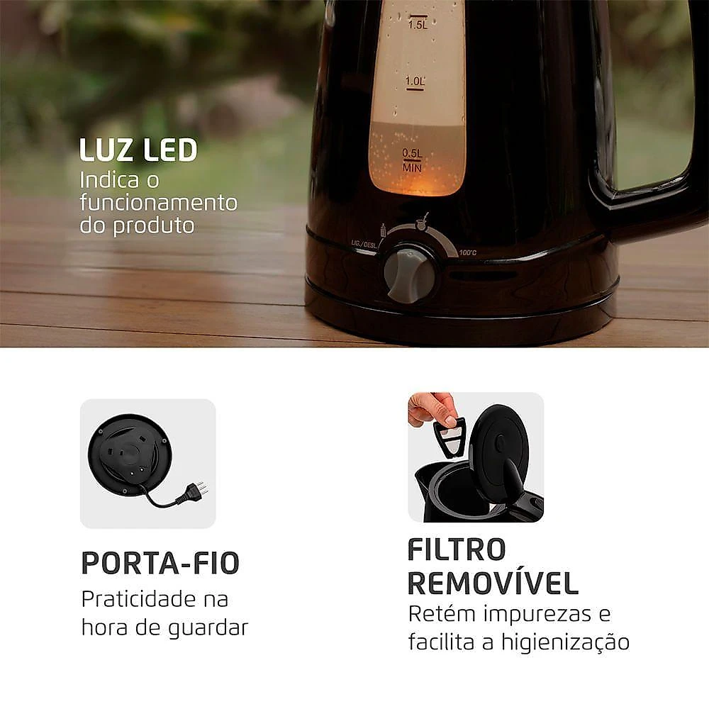 Chaleira Elétrica Pratic Control 17L Mondial CE-17-BC 110V