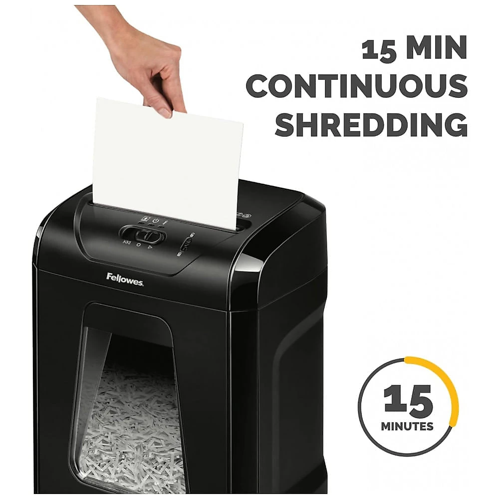 Fragmentadora de Papel 12 Folhas com Corte Transversal e Trava de Segurança, 110V, Powershred 12C15, Preto
