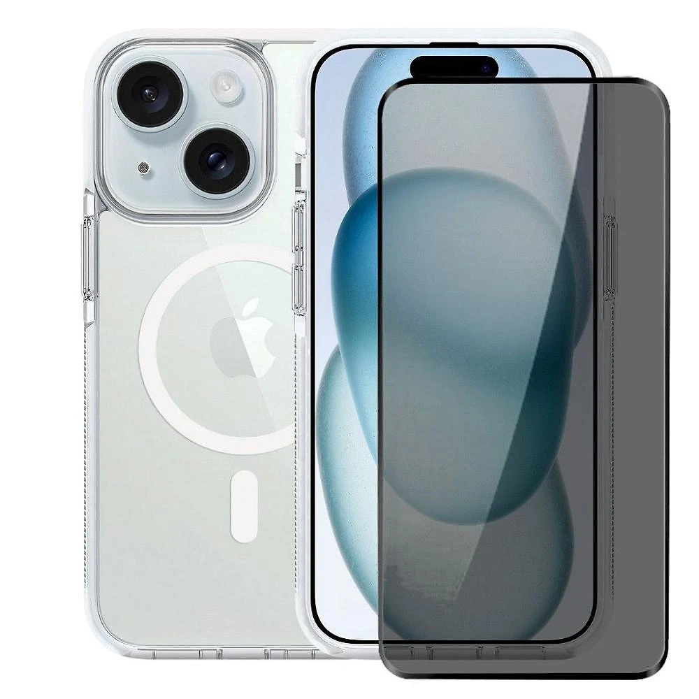 Kit Capa Anti-Slip Magsafe  e Pelicula Defender Pro Privacidade para iPhone 15 - Gshield