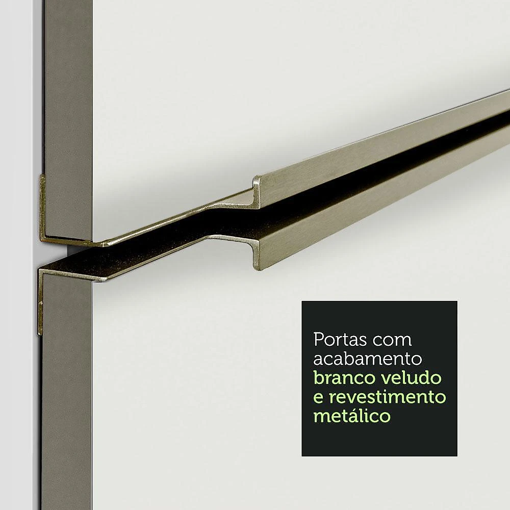 Balcão madesa lux 80 cm 2 portas (sem tampo) - branco/branco veludo