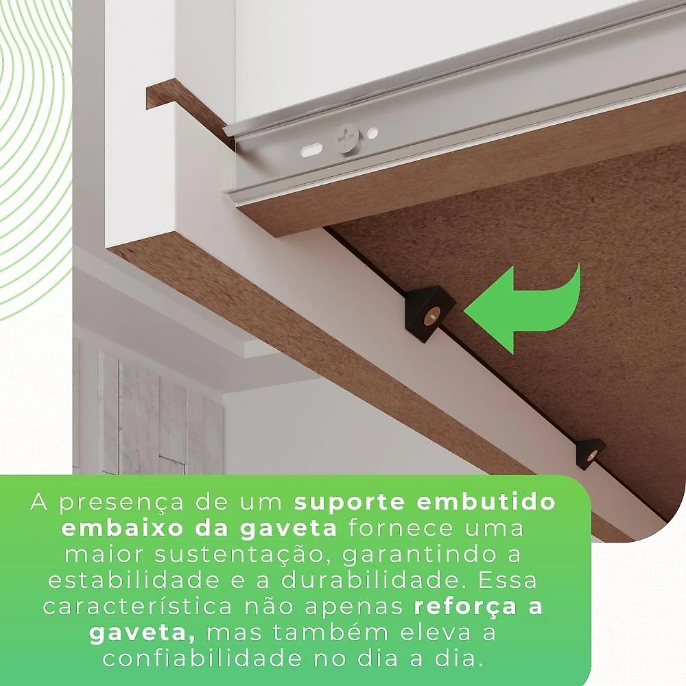 Guarda Roupa Solteiro com Espelho 2 Portas 2 Gavetas Costa Rica Sallêto Móveis Cinamomo/Off-White