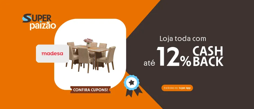 Loja Madesa com até 12% de cashback
