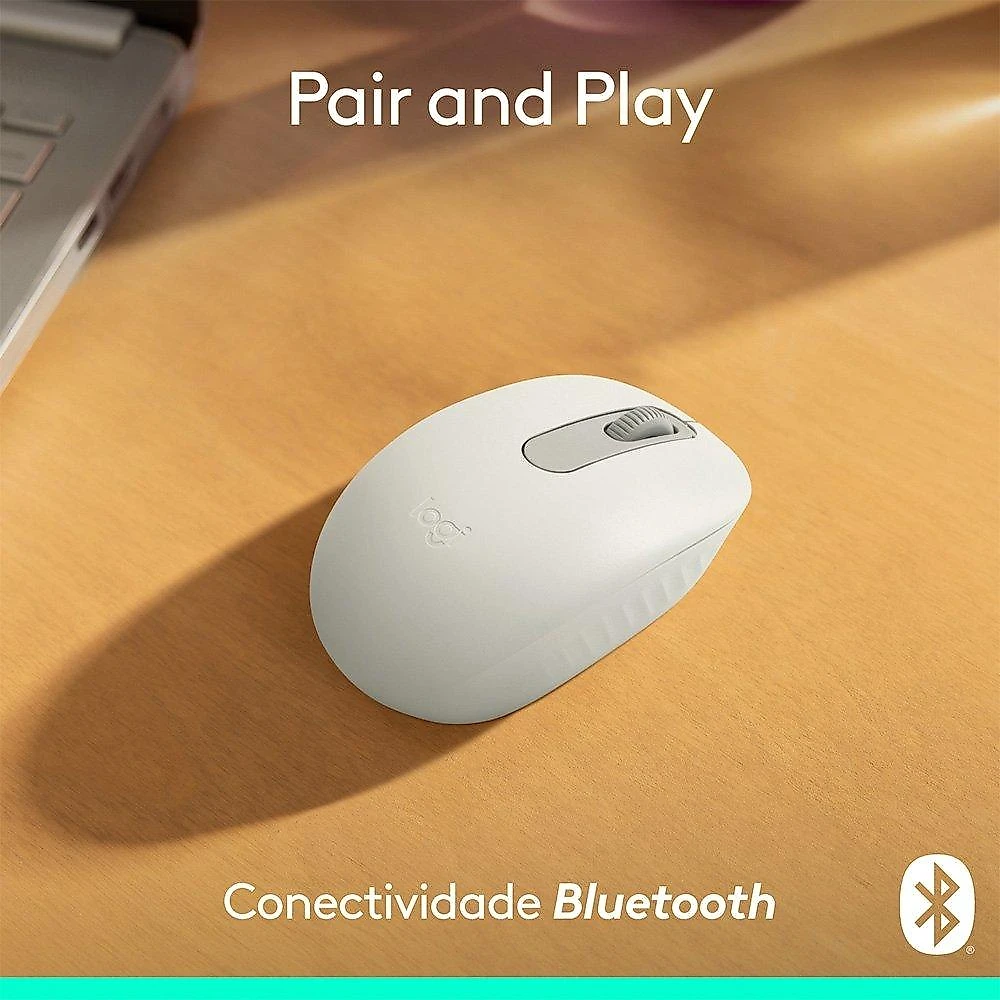 Mouse Sem Fio Logitech M196, Ambidestro Compacto, Bluetooth, Compatível com PC e Mac, Branco - 910-007457